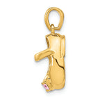 FJC Finejewelers 14k Yellow Gold 3D October Simulated Stone Engraveable Shoe Charm
