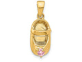 FJC Finejewelers 14k Yellow Gold 3D October Simulated Stone Engraveable Shoe Charm