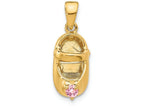 FJC Finejewelers 14k Yellow Gold 3D October Simulated Stone Engraveable Shoe Charm