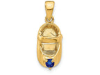 FJC Finejewelers 14k Yellow Gold 3D September Simulated Stone Engraveable Baby Shoe Charm