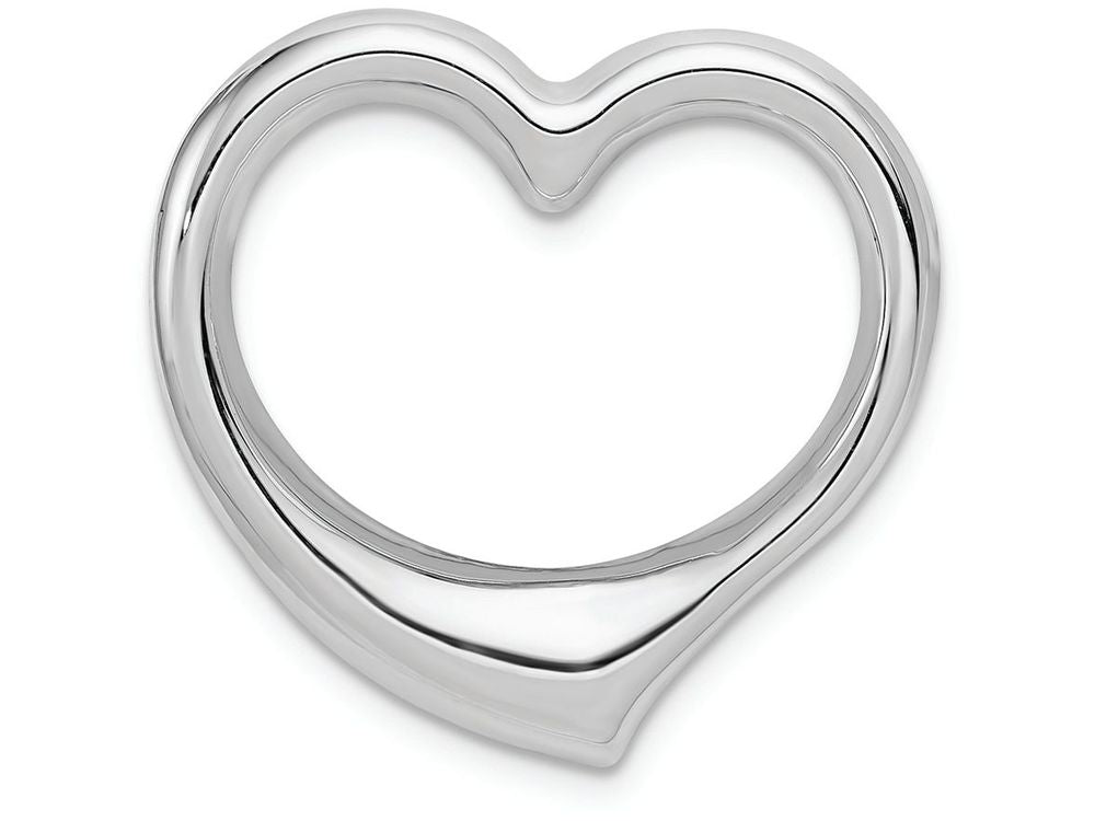 FJC Finejewelers 14k White Gold Heart Hollow Charm Slide