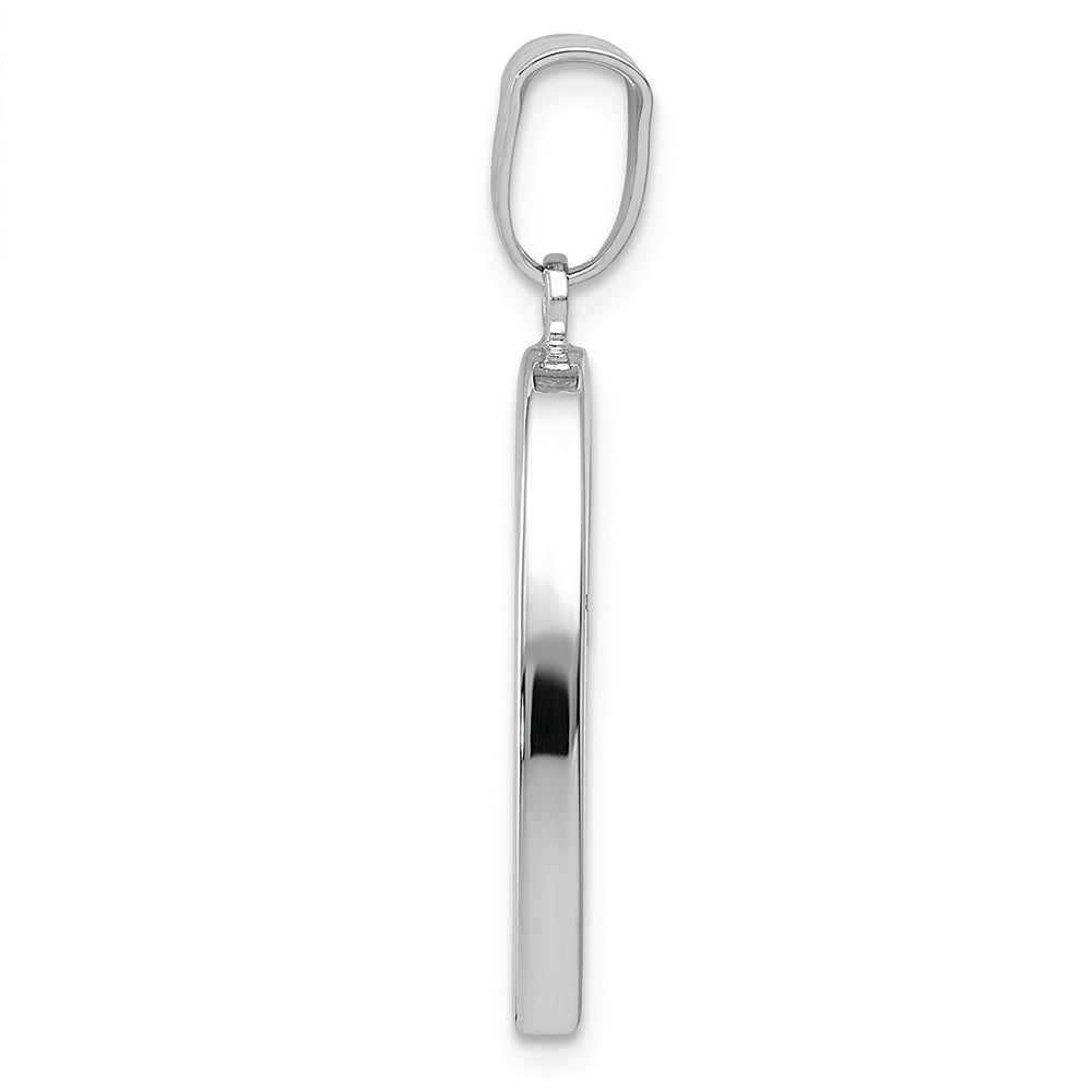 FJC Finejewelers 14k White Gold Polished Hollow Heart Charm