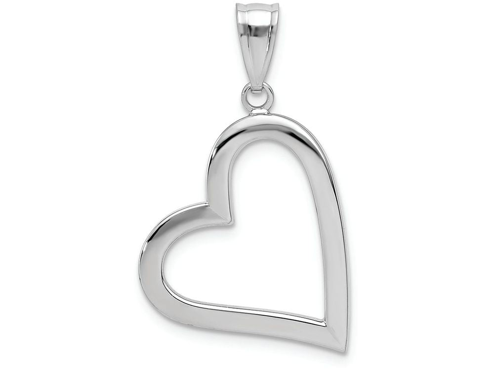FJC Finejewelers 14k White Gold Polished Hollow Heart Charm