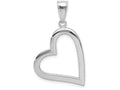 FJC Finejewelers 14k White Gold Polished Hollow Heart Charm