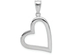 FJC Finejewelers 14k White Gold Polished Hollow Heart Charm