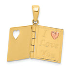 FJC Finejewelers 14k Two Tone 3d Moveable Sweetheart Book Charm