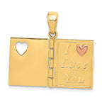 FJC Finejewelers 14k Two Tone 3d Moveable Sweetheart Book Charm