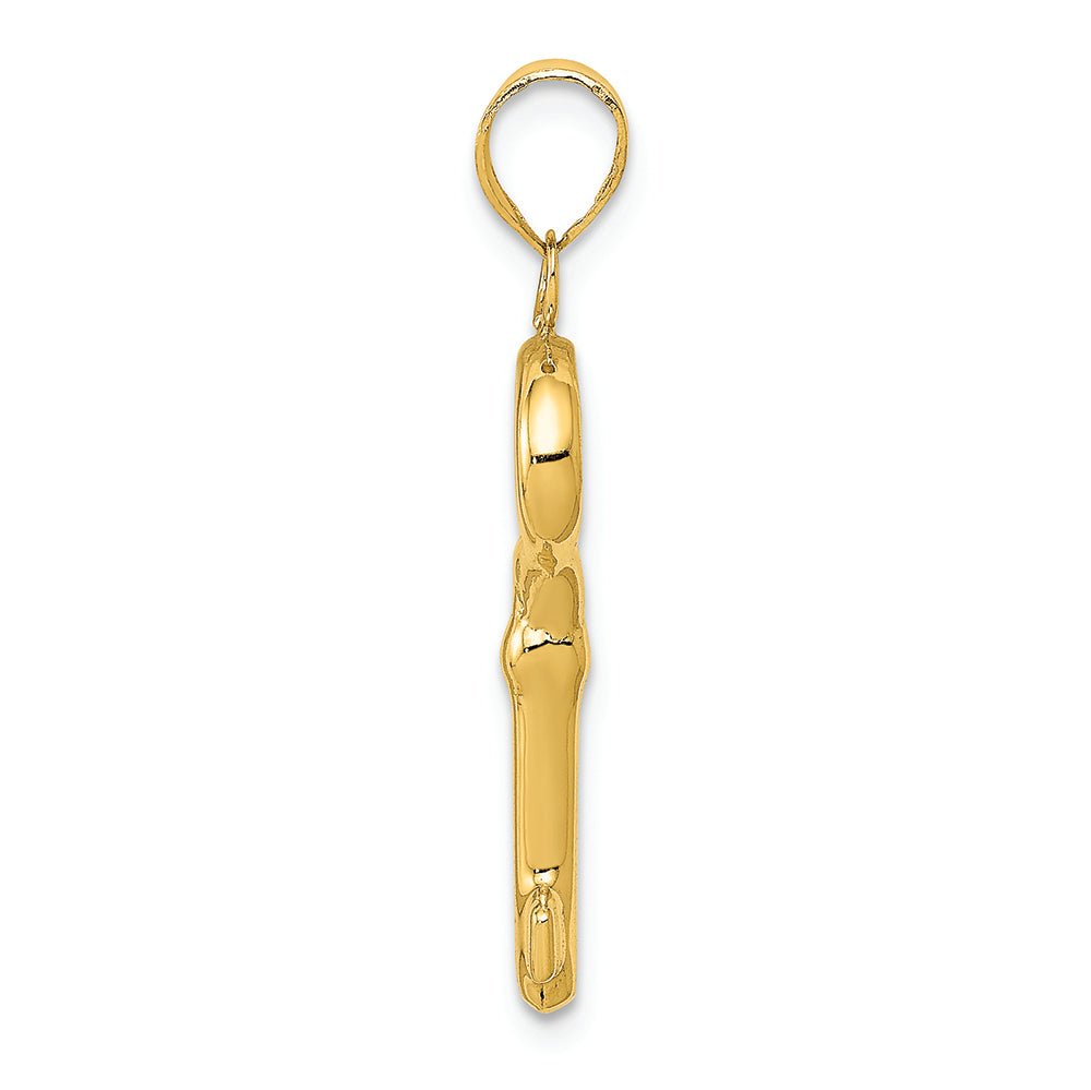 FJC Finejewelers 14k Yellow Gold Puff Round Top Key Charm