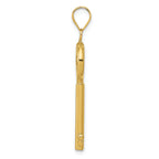 FJC Finejewelers 14k Yellow Gold Clover Top Puff Round Key Charm