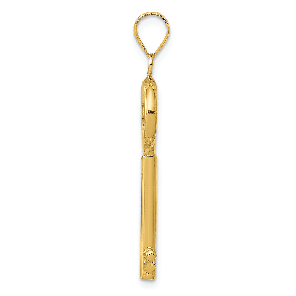 FJC Finejewelers 14k Yellow Gold Clover Top Puff Round Key Charm