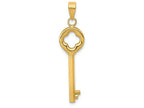 FJC Finejewelers 14k Yellow Gold Clover Top Puff Round Key Charm