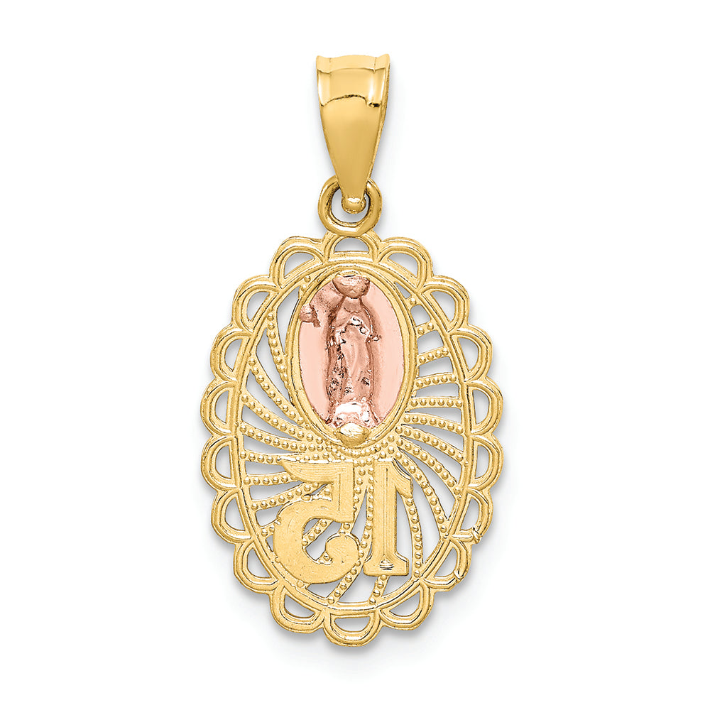 FJC Finejewelers 14k Two-tone Gold 15 Guadalupe Charm
