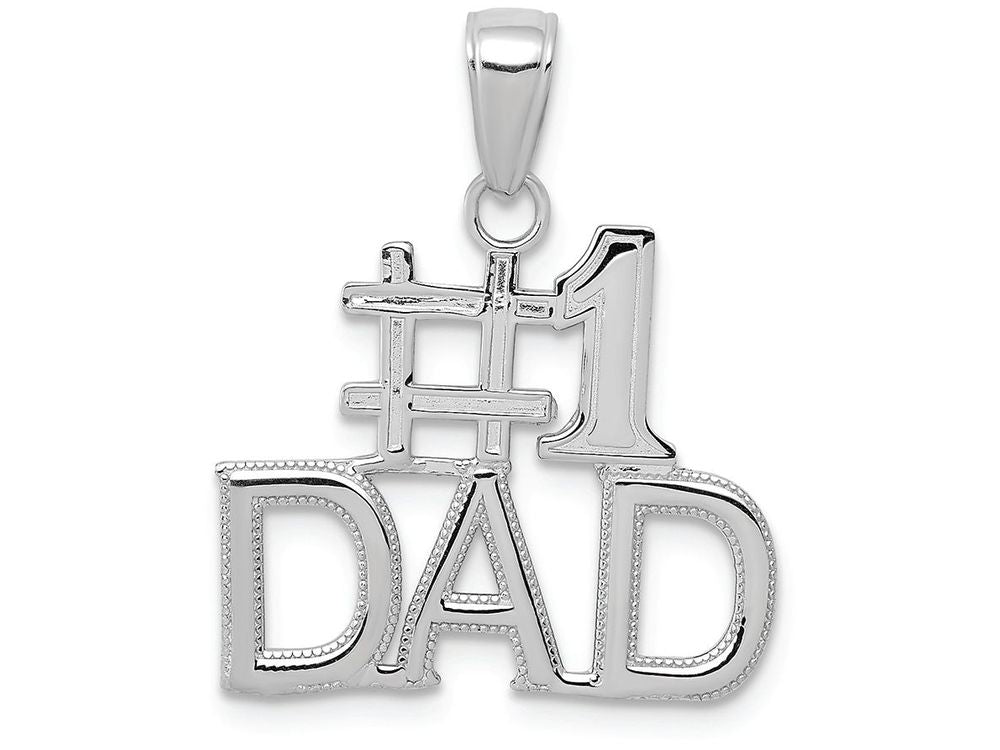 FJC Finejewelers 14k White Gold #1 Dad Charm