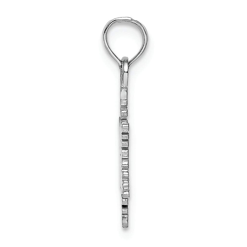 FJC Finejewelers 14k White Gold White Snowflake Charmcut-out Textured