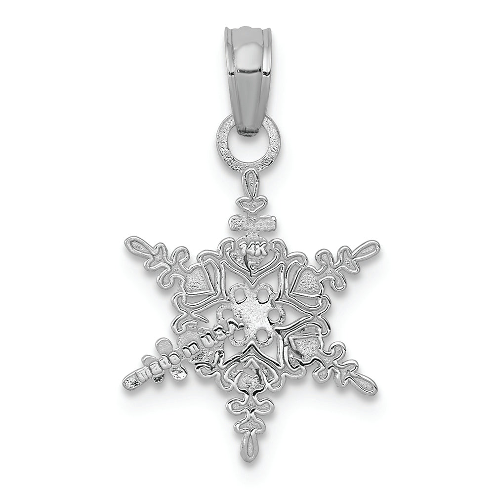 FJC Finejewelers 14k White Gold White Snowflake Charmcut-out Textured