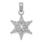 FJC Finejewelers 14k White Gold White Snowflake Charmcut-out Textured