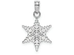 FJC Finejewelers 14k White Gold White Snowflake Charmcut-out Textured