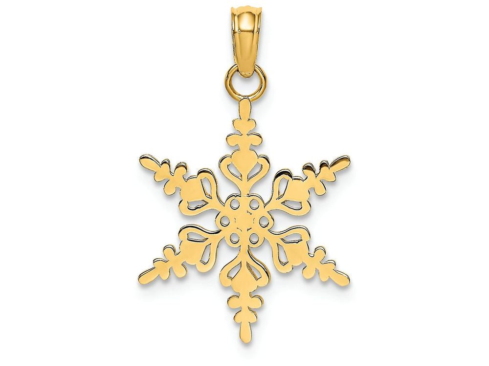 FJC Finejewelers 14k Yellow Gold Polished Snowflake Charm