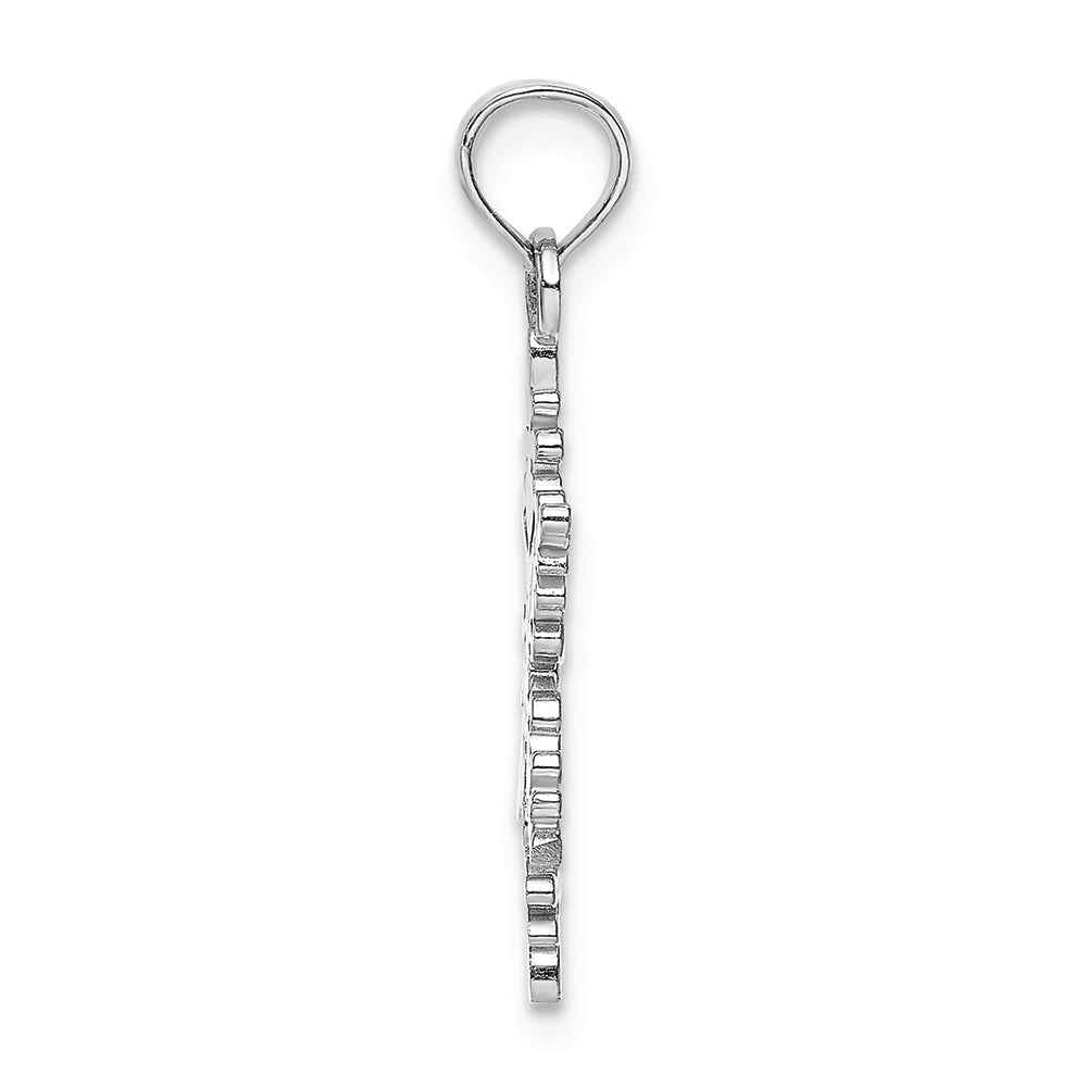 FJC Finejewelers 14k White Gold White Snowflake Charmcut-out Textured