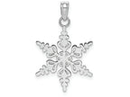 FJC Finejewelers 14k White Gold White Snowflake Charmcut-out Textured