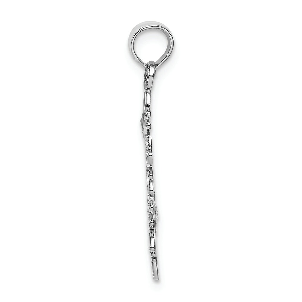FJC Finejewelers 14k White Gold White Full Snowflake Charmcut-out Textured