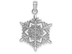 FJC Finejewelers 14k White Gold White Full Snowflake Charmcut-out Textured