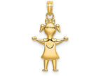 FJC Finejewelers 14k Yellow Gold Solid Polished Girl with Pig-tails Charm