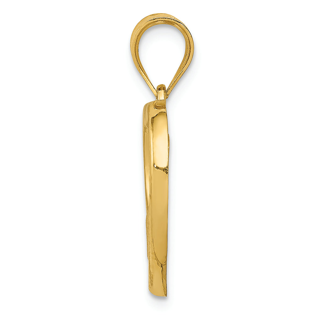 FJC Finejewelers 14k Yellow Gold Polished Satin Mombaby Heart Charm