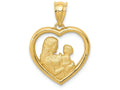 FJC Finejewelers 14k Yellow Gold Polished Satin Mombaby Heart Charm