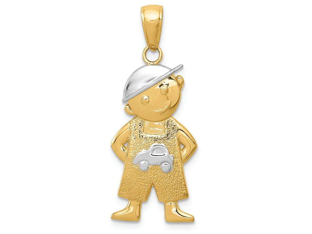 FJC Finejewelers 14k Yellow Gold with Rhodium Boy with Hands In Pockets Charm