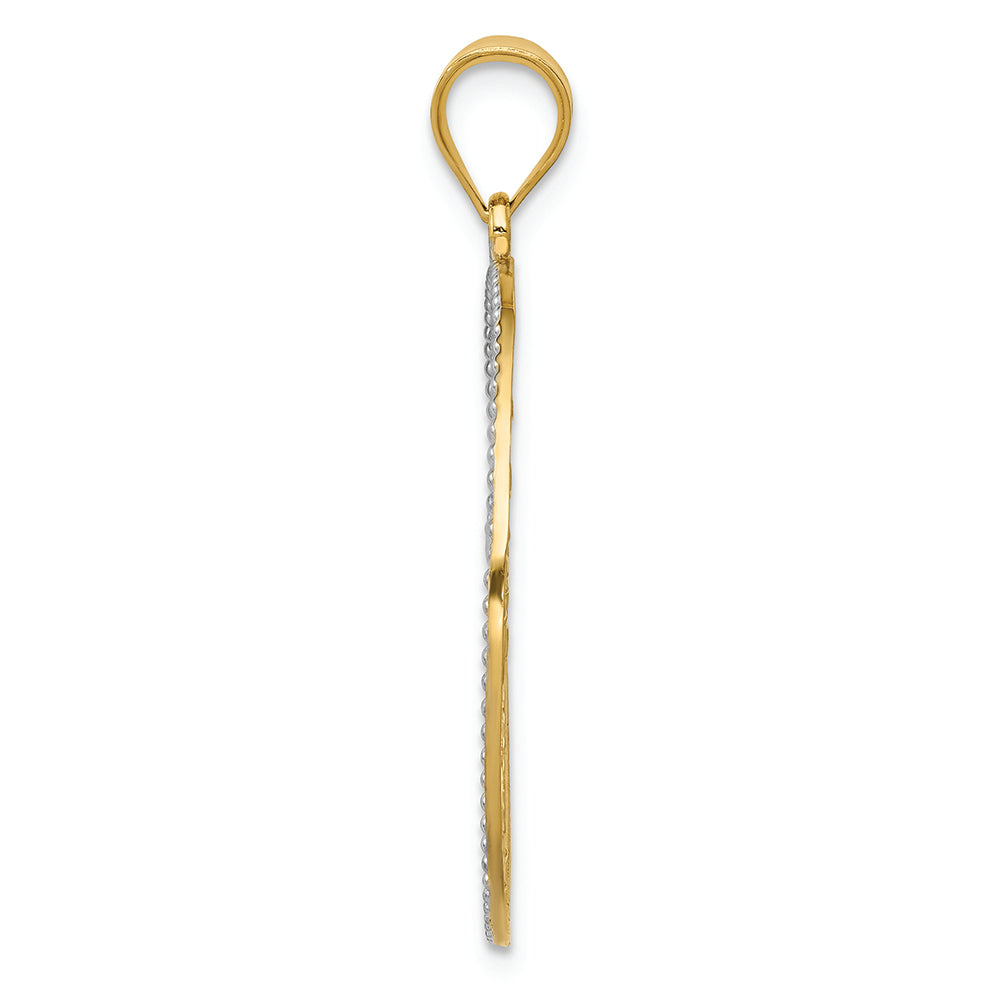 FJC Finejewelers 14k Yellow Gold with Rhodium Filigree Tree Of Life Charm
