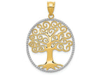 FJC Finejewelers 14k Yellow Gold with Rhodium Filigree Tree Of Life Charm