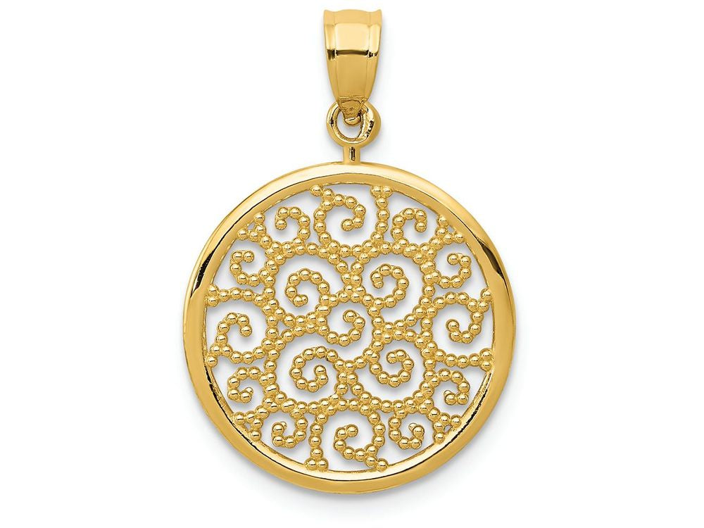 FJC Finejewelers 14k Yellow Gold Filigree Round Charm