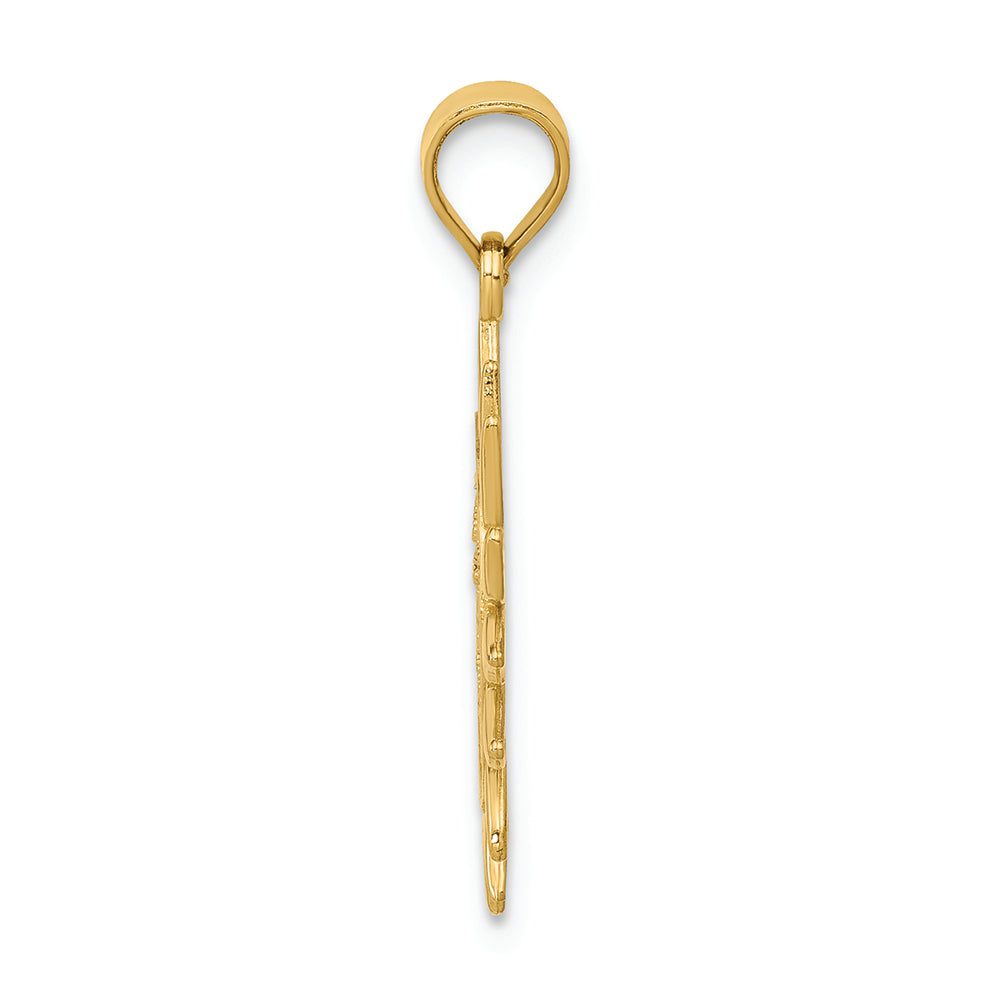 FJC Finejewelers 14k Yellow Gold Polished Filigree Sun Charm