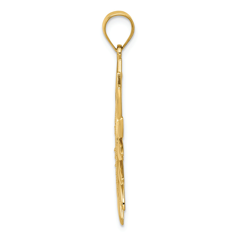 FJC Finejewelers 14k Yellow Gold Filigree Sun Charm