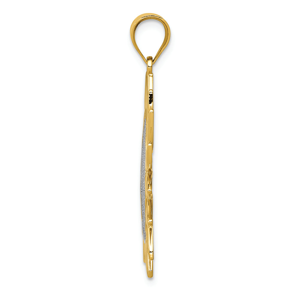 FJC Finejewelers 14k Yellow Gold with Rhodium Sun Filigree Charm