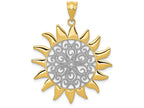 FJC Finejewelers 14k Yellow Gold with Rhodium Sun Filigree Charm