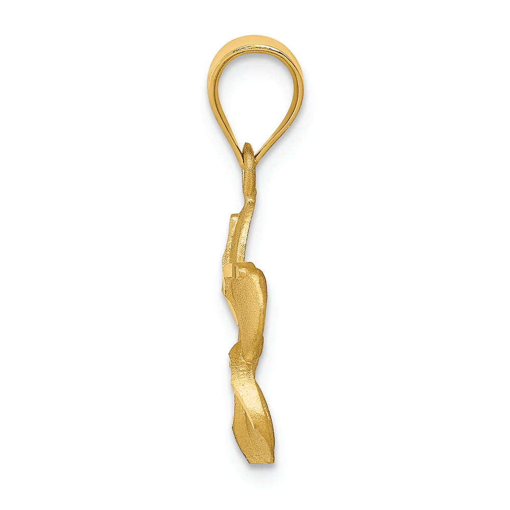 FJC Finejewelers 14k Yellow Gold Bright Cut Plumeria Charm