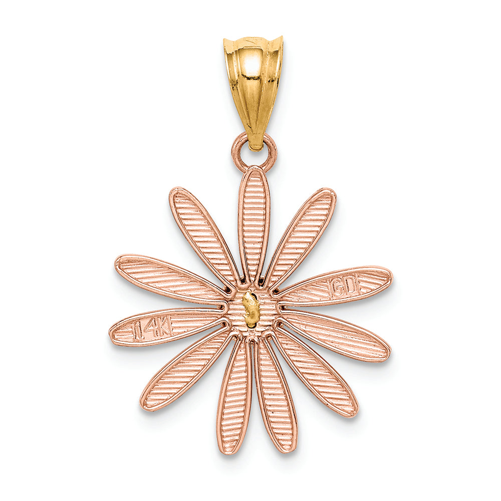 FJC Finejewelers 14k Two-tone Gold Rose Yellow Gold Daisy Charm