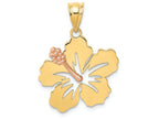 FJC Finejewelers 14k Yellow Rose Gold Hibiscus Flower Charm