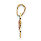 FJC Finejewelers 14k Yellow Rose Gold with with Rhodium Bright Cut Butterfly Charm