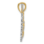 FJC Finejewelers 14k Yellow Gold And with Rhodium Butterfly Charm