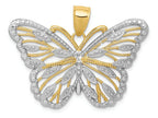 FJC Finejewelers 14k Yellow Gold And with Rhodium Butterfly Charm