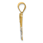 FJC Finejewelers 14k Yellow Gold with Rhodium Bright Cut Butterfly Charm