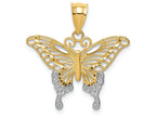 FJC Finejewelers 14k Yellow Gold with Rhodium Bright Cut Butterfly Charm