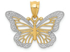 FJC Finejewelers 14k Yellow Gold with Rhodium Butterfly Charm