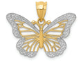 FJC Finejewelers 14k Yellow Gold with Rhodium Butterfly Charm