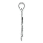 FJC Finejewelers 14k White Gold Bright Cut Dragonfly Charm