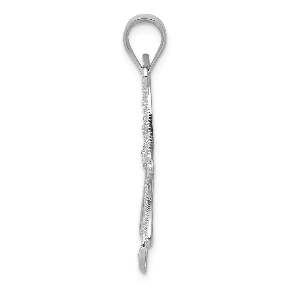 FJC Finejewelers 14k White Gold Bright Cut Dragonfly Charm