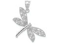 FJC Finejewelers 14k White Gold Bright Cut Dragonfly Charm